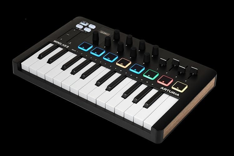 Arturia MiniLab 3 Universal 25 Key MIDI Controller, with software bundle, 8 RGB Pads, USB Powered, Chord Mode, NKS Compatible, Black thumbnail 2