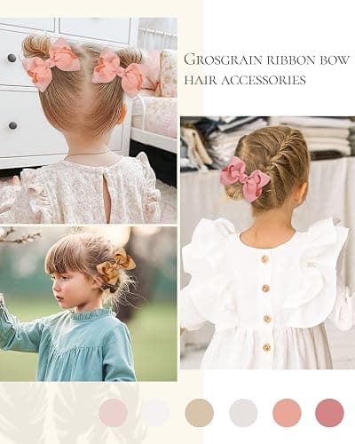 Choicbaby 40 Pieces Hair Bows for Girls 4 Inch Grosgrain Ribbon Toddler Hair Accessories with Fully Lined Clips for Toddlers Baby Girls Kids Teens thumbnail 4