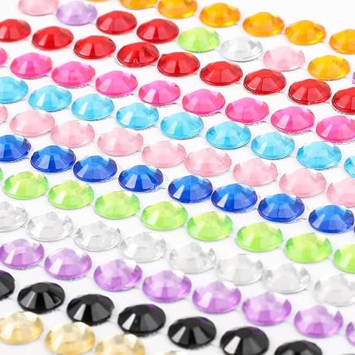 3120pcs 6mm Self-Adhesive Rhinestone Stickers Gem Stickers Jewels Crystal Embellishment Sheet for Crafts DIY Card Making (12 Sheets) thumbnail 3