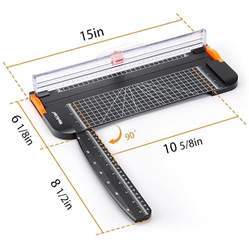 WORKLION Paper Cutter - A4 Paper Craft Cutter with Security Blade for Cut Gift Card, Coupon, Label, Cardstock, Photo, 12 inch Black Office Paper Trimmer - paper trimmer B - Paper Trimmer Black thumbnail 2