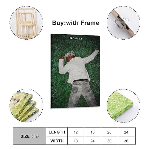 Ken Carson - Project X Posters & Prints on Canvas Wall Art Poster for Room Decor Frame:12x18inch(30x45cm) thumbnail 2