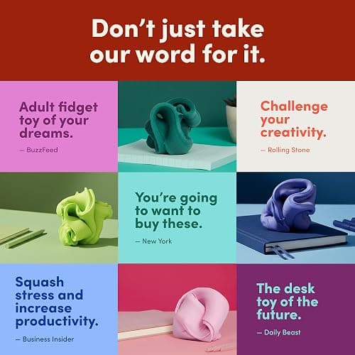 Blur Focus & Thinking Putty | Soft Airy Sensory Fidget Putty for Teens and Adults | Non-Sticky and Stress Relief Toy for Office and Meetings | Clementine thumbnail 7