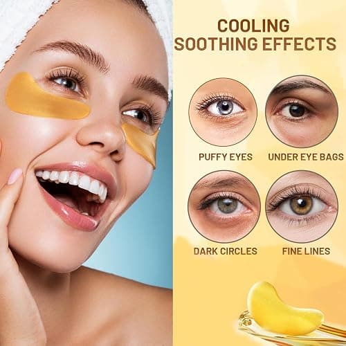 30 Pairs Lip Mask & Eye Mask, 24K Gold Crystal Gel Collagen Eye Patches for Puffy Eyes, Chapstick Bulk, Anti Wrinkle Patches for Lip, Hangover Kit, Bulk Gifts, Bulk Gifts for Coworkers, Cheer Gifts thumbnail 2