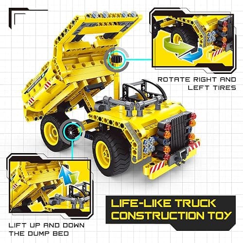 STEM / Building Toy for Ages 5, 6, 7, 8, 9, 10, 11, 12 Years Old Kid, Boy, Girl - 2-in-1 Truck Airplane Take Apart Toy, 361 Pcs DIY Building Kit, Learning Engineering Construction Toy, Ideal Gift thumbnail 5