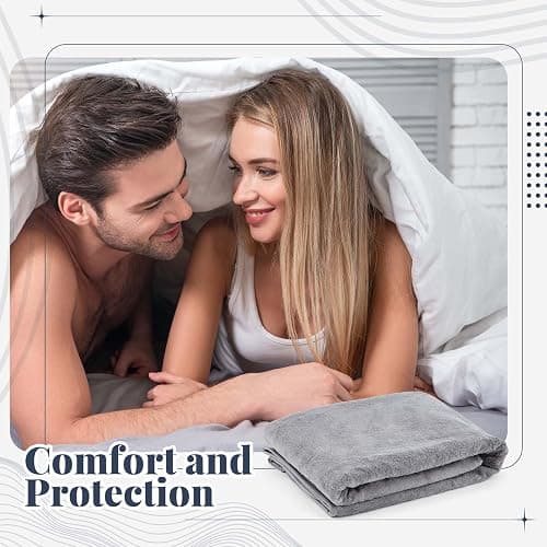 Fanfanwin 1 Pcs Couples Waterproof Mat Lover Reusable Stainproof Blanket Quiet Easy Use Mattress Protector for Adult Multi Functional Bed Sheet Couple Pleasure Comfort (27.5 x 27.5 in,Grey) thumbnail 6