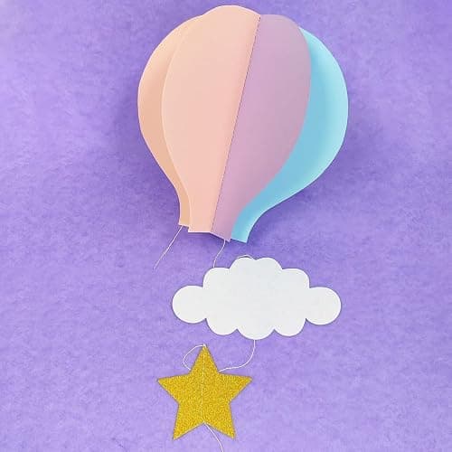 AZOWA 7.5 in Hot Air Balloons - 21 in Paper Hot Air Balloons Decoration for Room Baby Shower Decor (Pink Purple Blue, 4 Pcs) thumbnail 3