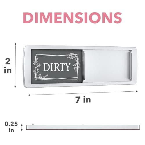 ASSURED SIGNS Stylish Clean Dirty Magnet for Dishwasher 7 x 2 Inch - Dishwasher Magnet Clean Dirty Sign for Kitchen with Sliding Indicator - Promotes Family Routines and Organization thumbnail 3