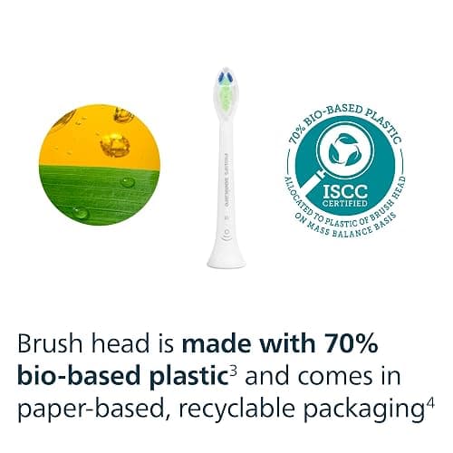 Philips Sonicare W DiamondClean - Genuine Replacement Electric Toothbrush Heads, White, 4 Pack One Year Supply, HX6064/65 thumbnail 9