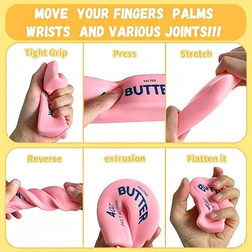2026 Upgraded Slow Rebound Butters Squeeze Stress Balls, Soft Butters Stick Squishies Toy, Slow Rising Sensory Fidget Toy for Stress Relief & Calming（Pink） thumbnail 4