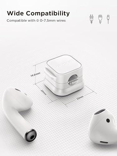 9 Pack Magnetic Cable Clips [Cable Smooth Adjustable] Cord Holder, Under Desk Cable Management, JOYROOM Adhesive Wire Holder Keeper Organizer for Home Office Desk Phone Car Wall Desktop Nightstand thumbnail 2