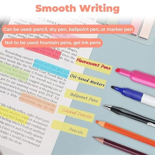 2800 Pezzi Segnapagina Adesivi,14 Stili Note Adesive Morandi con Pagina Trasparente,Colorati Segnapagina,Adesivi Colorati Indice,Segnalibri Adesivi Sticky Notes Trasparenti,per Indice,Classificazione thumbnail 5