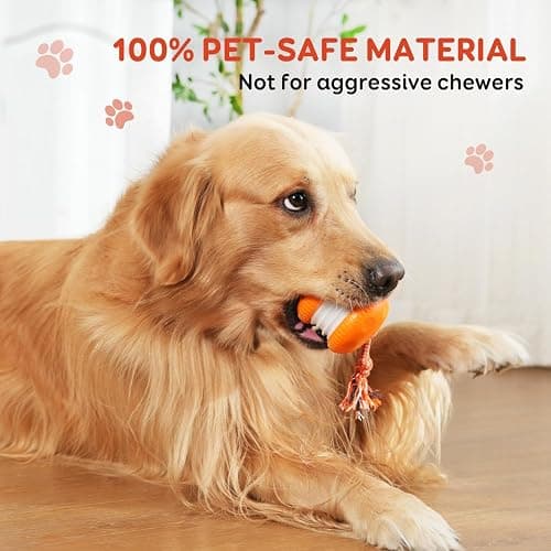 QGI Interactive Dog Toys, Random Path Electric Automatic Moving and Rolling Dogs Toy with Rope for Small Medium Large Dogs, Motion-Activated Dog Stimulation Toy for Boredom Relief (Orange) thumbnail 3
