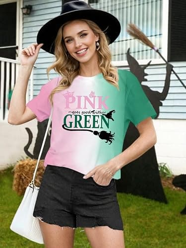 Musical Shirt Women Pink and Green Shirts Changed for Good T Shirt Musical Movie Fan Gifts Tee Casual Short Sleeve Tops thumbnail 4