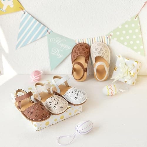Felix & Flora Toddler Girls Sandals Soft Rubber Princess Flat Shoes Summer Flower Girl Shoes thumbnail 3
