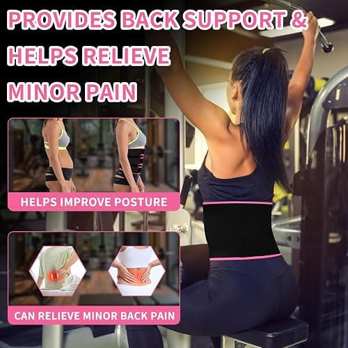 NEWCOO Sweat Waist Trainer For Women Men Waist Trimmer Sweat Belt Band Stomach Wrap Faja For Workout Lower Belly Fat thumbnail 7