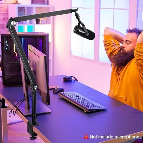 Blue Yeti Boom Arm with Extension Tube - Mic Boom Arm Compatible with Blue Yeti, Adjustable Boom Height Microphone Stand for HyperX QuadCast, Shure MV7, Rode, and Most Gaming Mic By SUNMON thumbnail 5