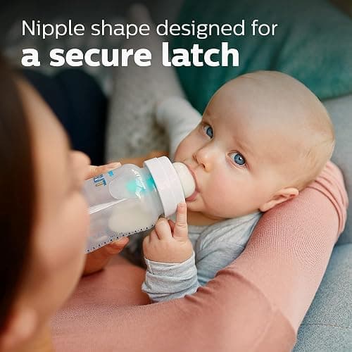 Philips Avent Anti-Colic Baby Bottle with AirFree Vent, Medium Flow, 9 oz | AirFree Vent Bottle for Colic, Gas & Reflux Concerns, Flow 2 for Growing Babies, Easy to Clean and Assemble, BPA-Free thumbnail 5