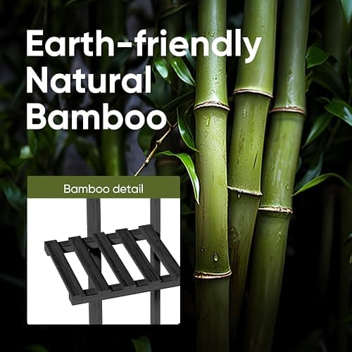 ROSSNY 48 Inch Tall Plant Stand Indoor, 6 Tier 7 Potted Bamboo Plant Stands for Indoor Plants, Corner Plant Stand, Tiered Plant Stands, Plant Shelf For Indoor, Planter Holder for Multiple Plants Indoor, Black thumbnail 6