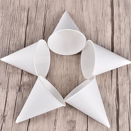 MR.FOAM 6 oz Snow Cone Cups, 100pc White Paper Cone Cups Wax Coated Leakproof Cone Paper Cups For Water Ice Cream and Shaved Ice thumbnail 7