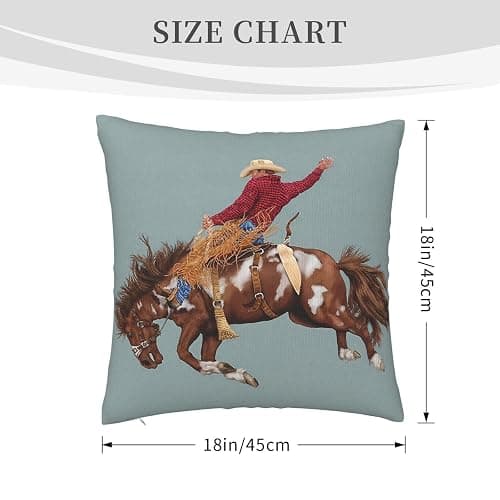 Numaxy 16x16Inches Vintage Western Cowboy Decorative Throw Pillow Covers thumbnail 3