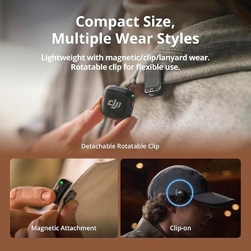 DJI Mic 3 (2 TX + 1 RX + Charging Case), Wireless Microphone for iPhone/Camera/Android, Ultralight, Adaptive Gain Control for Balanced Volume, Dual Band Anti-Interference, 28hrs Use, Vlog thumbnail 4