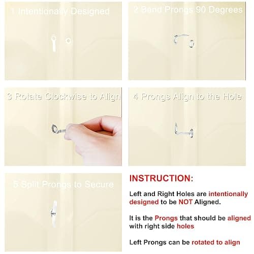Youngever 6 Pack Heavy Duty Plastic Two Pocket Folders with 3 Prongs, Metal Prongs Fastener, Heavy Duty Plastic 2 Pocket Folder (Cream) thumbnail 5