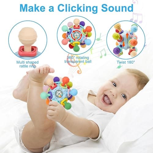 Baby Montessori Sensory Toys for 0-6 6-12 Months, Baby Teether Teething Toys for Babies 0 3 6 9 12 18 Months, Newborn Infant Learning Developmental Toys Gifts for 1 2 Year Old Boys Girls thumbnail 5