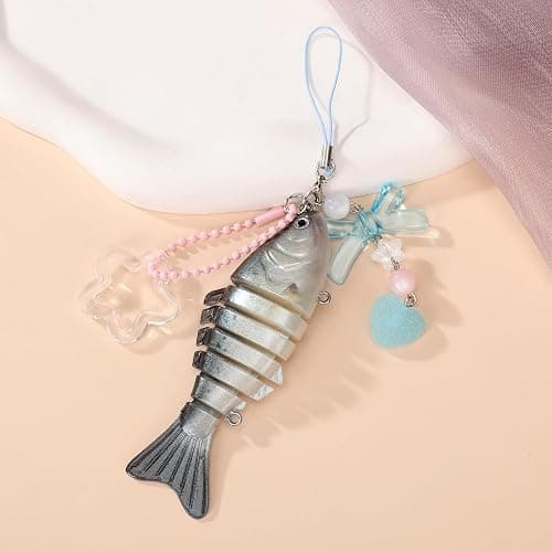 GAXAYA Fish Keychains Funny Fishing Keychains for Fisherman Cute Y2K Phone Charms Bag Charms Purse Accessories thumbnail 3