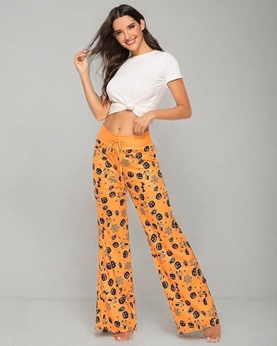 Halloween Pajama Pants for Women Spooky Pumpkin Ghost Lounge Bottoms Pjs | Pumpkin Ghost Print,Spooky Fall Jammies,Soft Lounge Bottoms,Cozy Sleepwear,Halloween Party,Comfy Sleep Pj，Cute Jammies thumbnail 7