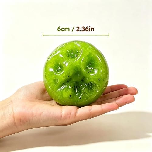 Kiwi Slushy Texture Fidget Squishy Toy, Soft Gel Sensory Toy with Crunchy Sounds When Squeezed, Stress‑Relief Hand Squeeze Toy, Office & Party Relax Gift (Slushy Kiwi) thumbnail 4