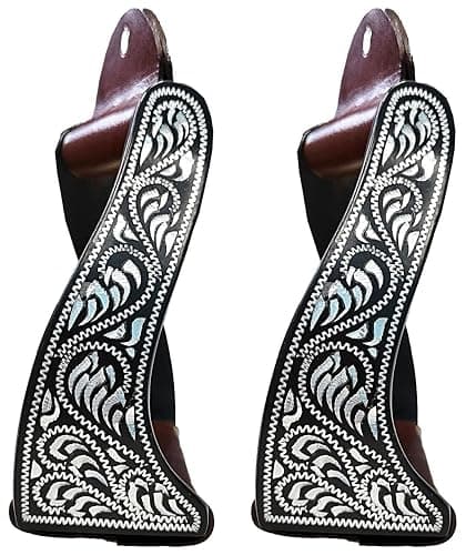 Majestic Ally Western Horse Aluminum Black Engraved Stirrups- Adults thumbnail 3