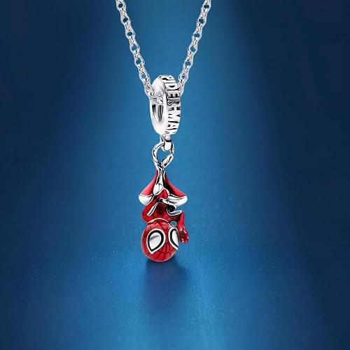 RZCXBS SpiderMan Pendant Necklace for Women and Man,Red Adjustable Spider Jewelry Chain,Ideal Spider Man's Pink Gift for spider man Fans,Cosplay,Daily Wear thumbnail 4