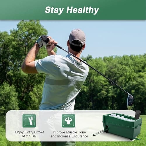 Ab Automatic Golf Tee Machine, 100 Balls Golf Ball Dispenser Golfs Practicing Training Pitching Machine Portable Required Practice Hitting Aid with Foot Pedal for Driving Ranges Sports Gaming Clubs thumbnail 6