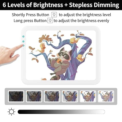 TOHETO A4 Rechargeable Led Super Bright Light Pad with Carry Bag for Cricut Weeding Vinyl Tool, Portable Wireless 3500mAh Battery Light Board/Box for Tracing, Diamond Painting, Sketching & Drawing thumbnail 5