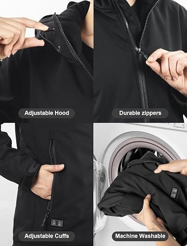 QOPOYU Heated Jacket for Women with Βαtterγ Pack, 17 Heat Zones Women's Heated Jacket Coat Winter Windproof Soft Shell thumbnail 5