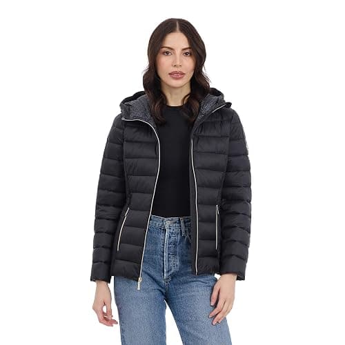 Michael Kors womens Packable Puffer Jacket, Lightweight Down Alternative - Image 1