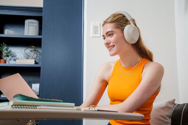 Sony WH-1000XM5 Premium Noise Canceling Headphones, Auto NC Optimizer, 30-Hour Battery, Alexa Voice Control, Silver thumbnail 12