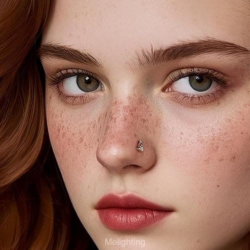 MeIighting 3PCS 20G Christmas Nose Studs L-shaped, 7mm Santa Claus Tree Reindeer Nostril Piercing Jewelry, Stainless Steel 316L Christmas Elements Body Jewellery for Women thumbnail 6