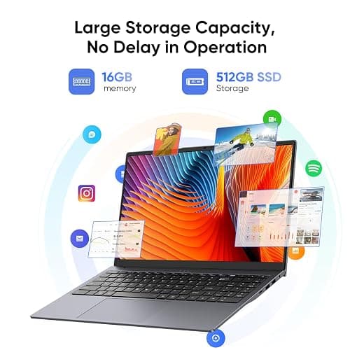 AE86 15.6" Laptop, in tel Core Processor, Win 11 Pro, MS Office 2024, Full HD Display, USB-C, HDMI, Thin & Lightweight Business Notebook for Work, Study, Home (Gray) thumbnail 3