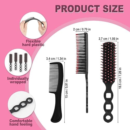 Hair Brush and Combs Bulk Individually Wrapped for Homeless,Disposable Hair Combs Bulk Hair Brushes Detangling Hairbrush for Women Shelter Nursing Hotel Church Charity Supplies100 thumbnail 2