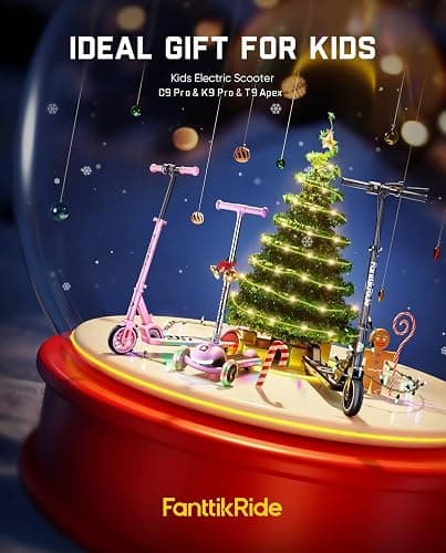 FanttikRide C9 Pro Kids Electric Scooter Ages 8-12, Colorful Rainbow Lights, E-Scooter for Kids 3.9-5.2 ft, 132 lbs, 5 Miles Range, Up to 40 min Ride Time, 5/8/10 MPH, 3 Adjustable Heights thumbnail 2