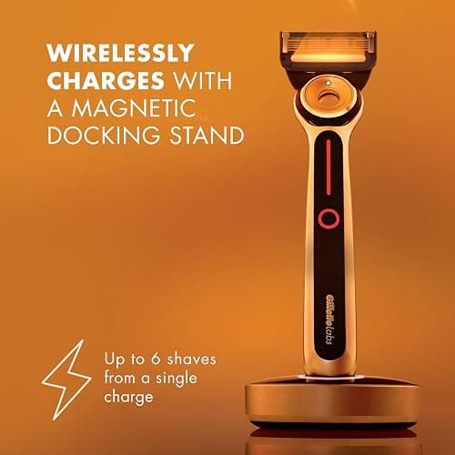 Gillette Heated Razor for Men, Starter Shave Kit by GilletteLabs, 1 Handle, 2 Razor Blade Refills, 1 Charging Dock thumbnail 4