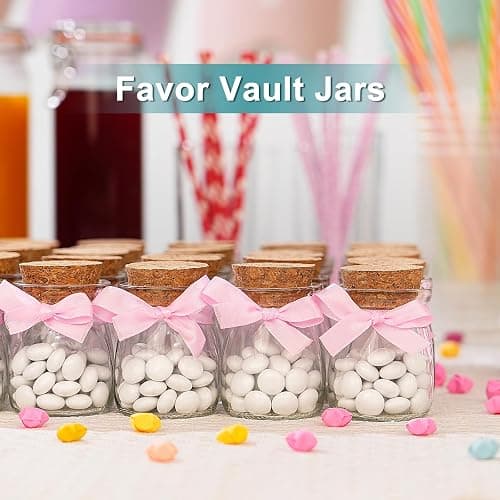 Ritayedet 40 Pack Glass Favor Jars with Cork Lid, 3.4 oz Small Glass Bottles for Wedding Favor, Baby Shower, Party Favor, Gift Jars for Candy, Bonus Twine and Labels thumbnail 9