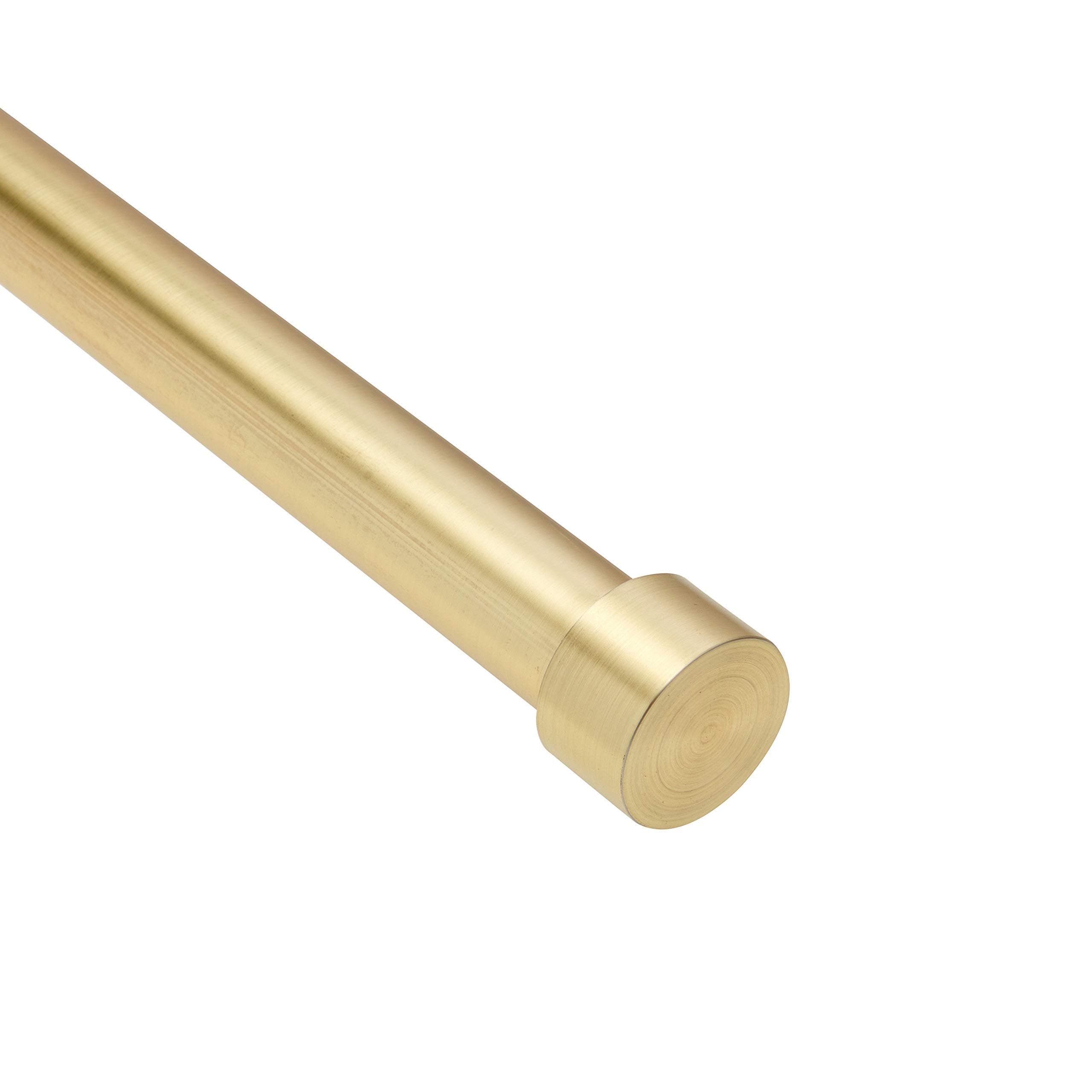 Umbra 245976-104-REM Cappa Curtain Rod – 1-Inch Drapery Rod Extends from 66 to 120 Inches, Includes 2 Matching Finials, Brackets & Hardware, Brass, 66 to 120-inches