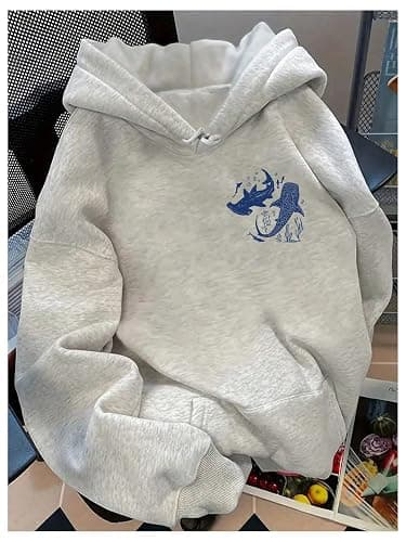 SHENHE Women's Whale Shark Hoodie Graphic Oversized Ocean Beach Hoodie Sweatshirt Pullover thumbnail 2