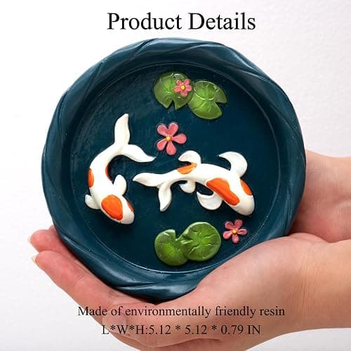 wowhalolo Koi Fish Ring Dish - Resin Jewelry Tray, Jewerly Holder for Women& Engagement Gift, Wedding Ring Holder for Ceremony, Key Bowl for Trinkets, Small Decorative Tray thumbnail 3