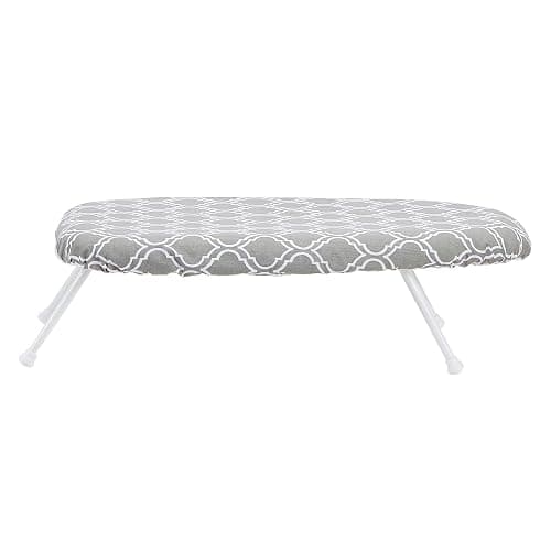 Amazon Basics Foldable Compact Tabletop Ironing Board with Folding Legs, Heat Resistant Portable, Lightweight, Non-Slip, Easy Storage, Trellis Removable Cover, 23.6"L x 7.1"W x 14.3"H, Chevron thumbnail 4