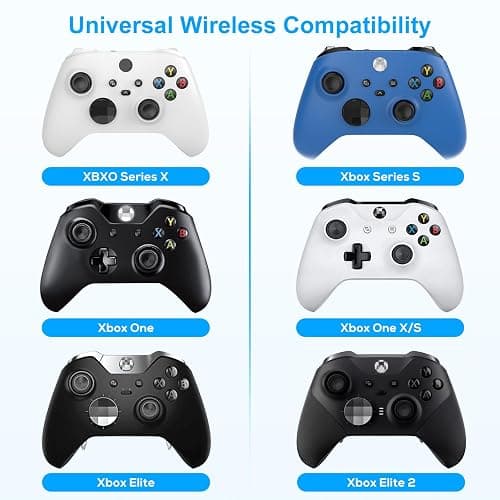 Keyboard for Xbox Series X/S, One/One X/S, Elite One/2 Controller, Wireless Gaming Chatpad Message Keypad with USB Receiver, Audio/Headset Jack Accessories for Xbox (Controller Not Included), Black thumbnail 2