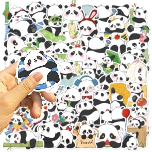 50 PCS Panda Stickers for Kids Vinyl Cute Decals Party Supplies Waterproof Decorative Cartoon Sticker for Laptop Water Bottle Luggage Guitar Phone Birthday Cute Animal Decoration (Panda) thumbnail 3