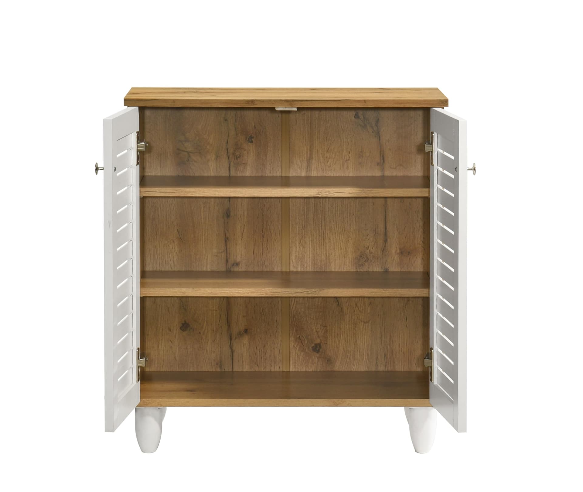 DeckUp Capri 2-Door Engineered Wood Shoe Rack (Wotan Oak & White, Matte Finish) thumbnail 4